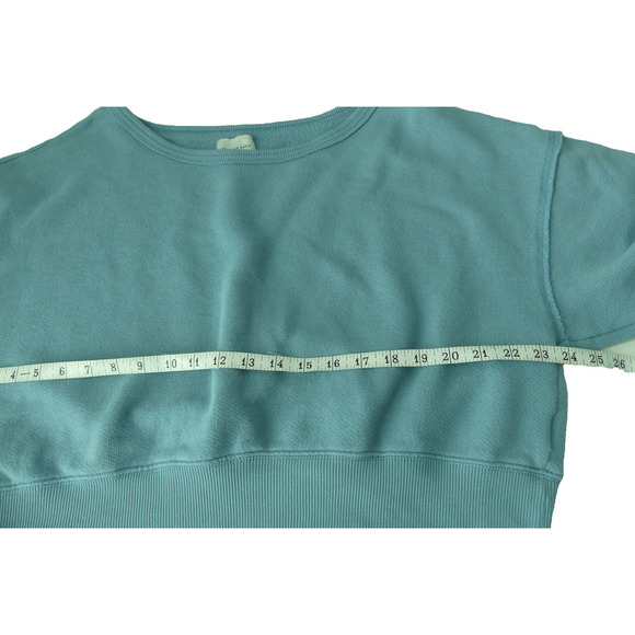 American Eagle Blue Cropped Sweatshirt Women’s MEDIUM Oversize Slouchy - Picture 4 of 6